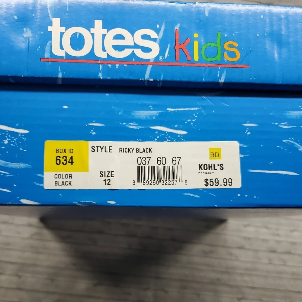 Totes Black Gray‎ Blue Winter Snow Boots Size 12 Ricky